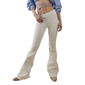 NWT Free People Womens Penny Pull On Flare Jeans Ivory White Retro Pants Size 27